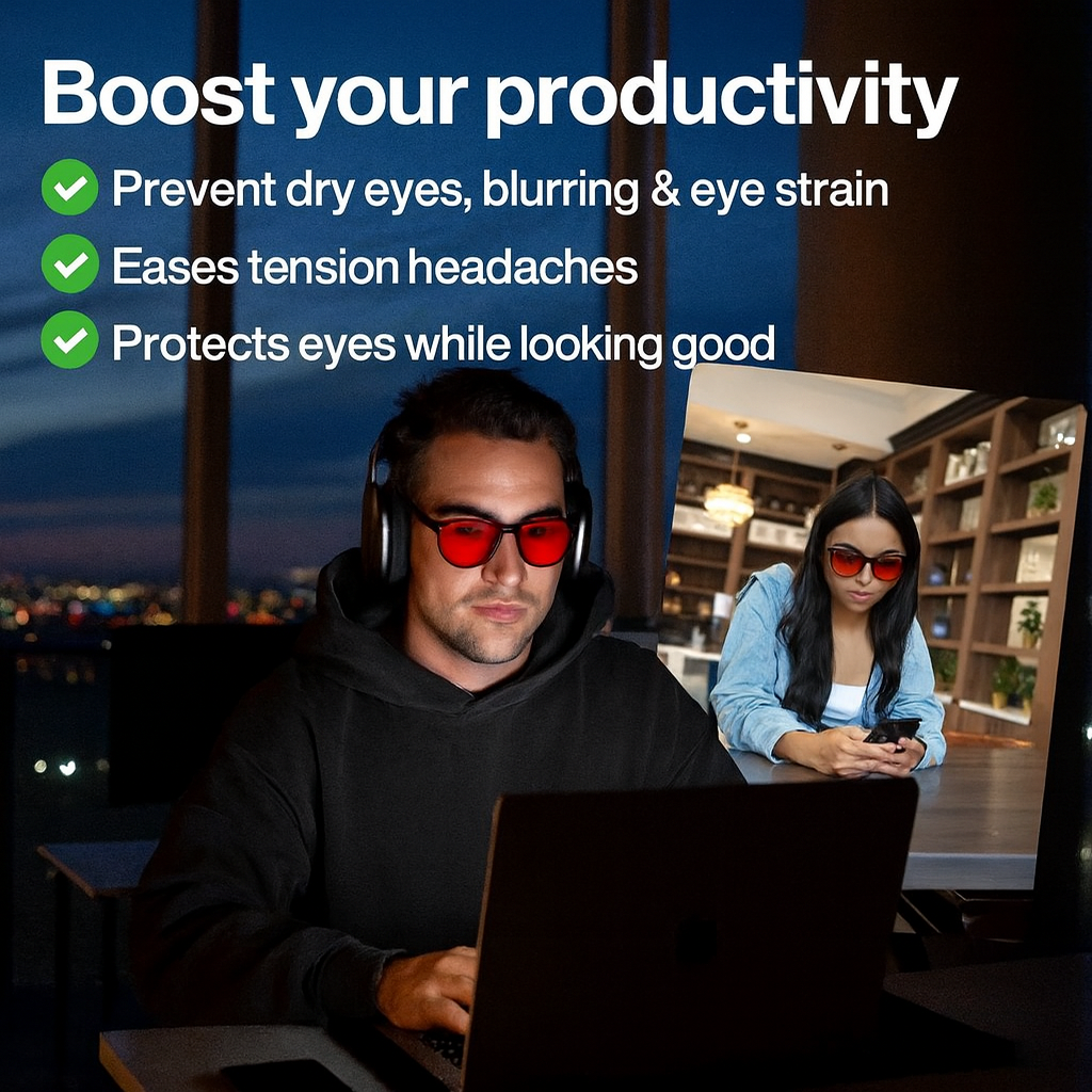 Lunhari® Unisex Red Lens Blue Light