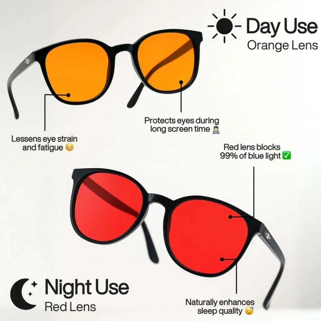 Lunhari® Unisex Red Lens Blue Light